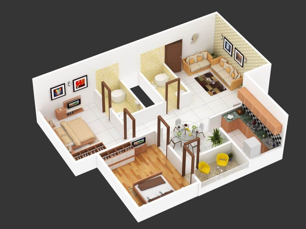 2 BHK Floor Plan